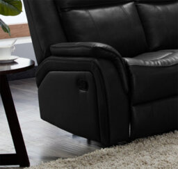 Furnishings For Less UK New Hampshire Black 3 Piece Sofa Suite Reclining Armchairs Leatherair Leather 3 + 1 + 1 - thumbnail 3