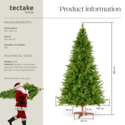 Tectake Christmas Tree Cupid - Artificial In Green, Pvc, Injection Moulded Needles - 180 Cm - Green - thumbnail 6