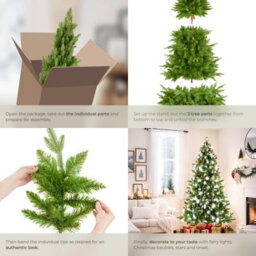 Tectake Christmas Tree Cupid - Artificial In Green, Pvc, Injection Moulded Needles - 180 Cm - Green - thumbnail 4