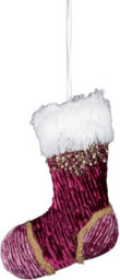 Shatchi 3Pcs Pink Burgundy Mini Santa Stocking 15Cm - Christmas Tree Hanging Decorations Ornaments Themed,3Pcs - thumbnail 3