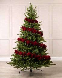 Werchristmas Red Velvet Christmas Bauble Garland 9 Ft, 84 Shatterproof Baubles - thumbnail 2