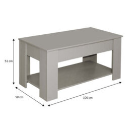 Comfy Living Grey High Gloss Lift Top Storage Coffee Table - thumbnail 3
