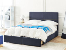 Beliani Ottoman Bed Velvet Vernoyes 160 X 200 Cm (Eu King Size) Black - thumbnail 2