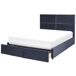 Beliani Ottoman Bed Velvet Vernoyes 160 X 200 Cm (Eu King Size) Black - thumbnail 7