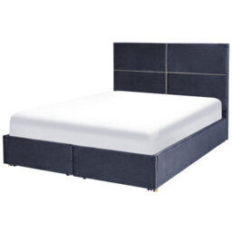 Beliani Ottoman Bed Velvet Vernoyes 160 X 200 Cm (Eu King Size) Black - thumbnail 6