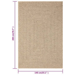 Walplus Rug Zizur 140X200 Cm Jute Look Indoor And Outdoor - thumbnail 8