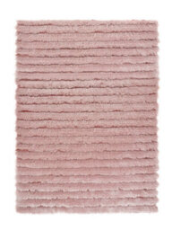 Rose Shaggy Rug, 30mm Thick Modern Rug, Handmade Rug, Plain Rose Striped Rug For Bedroom, & Dining Room-120Cm X 170Cm - thumbnail 1