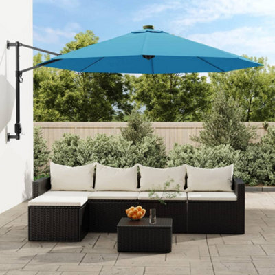 Berkfield Wall-Mounted Parasol Sea Blue 290 Cm - image 1