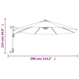 Berkfield Wall-Mounted Parasol Sea Blue 290 Cm - thumbnail 8