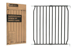 Safetots Eco Screw Fit Baby Gate, Black, 130Cm - 140Cm, Stair Gate For Toddler And Baby, Screw Fit Safety Barrier - thumbnail 8