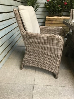 Signature Weave Alexandra Wicker High Back Armchair Chair Fine Grey Cushions - image 1