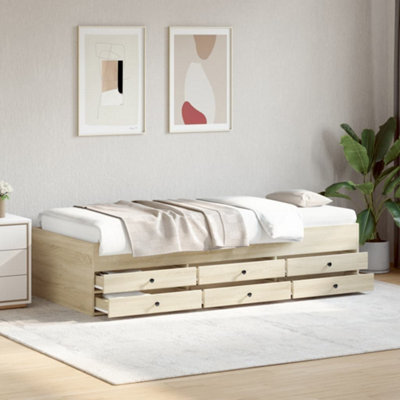 Berkfield Daybed With Drawers Without Mattress Sonoma Oak 90X200 Cm - image 1