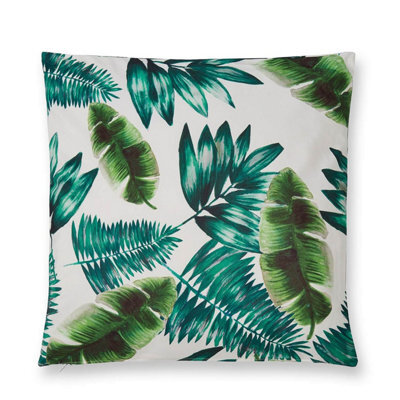 Gainsborough Pair Of Outdoor Scatter Cushions - Leaf Print - Water Resistant, 45 X 45Cm With Removable Cover