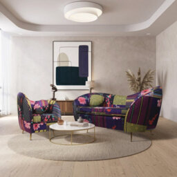 Fabric Patchwork Sofia Accent Chair - thumbnail 3