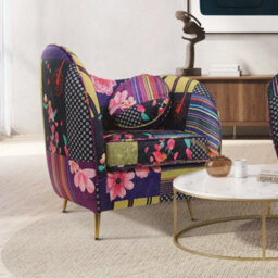 Fabric Patchwork Sofia Accent Chair - thumbnail 2