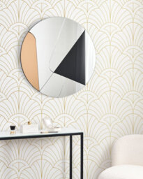 Beliani Wall Mirror Trouville 80 Cm 80 Cm Black/ Gold - thumbnail 2