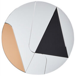 Beliani Wall Mirror Trouville 80 Cm 80 Cm Black/ Gold - thumbnail 1