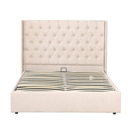 OAT Home Wrenbury Natural Fabric Winged Ottoman Storage Bed Frame -King Size - thumbnail 5