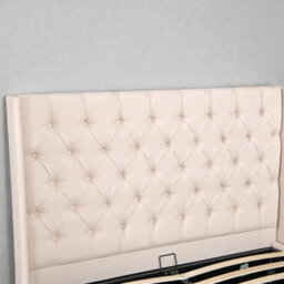 OAT Home Wrenbury Natural Fabric Winged Ottoman Storage Bed Frame -King Size - thumbnail 4