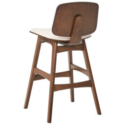 Beliani Set Of 2 Bar Chairs Charleston Wood Brown/ Light Beige - thumbnail 6
