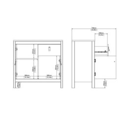 Wyld Haus Wildberry Matt White Wooden Sideboard, 2 Doors 1 Drawer, Brown Leather Handles - thumbnail 8