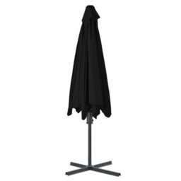 Berkfield Outdoor Parasol With Steel Pole Black 300X230 Cm - thumbnail 4
