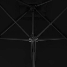 Berkfield Outdoor Parasol With Steel Pole Black 300X230 Cm - thumbnail 5