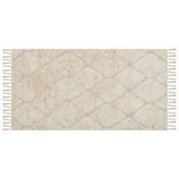 Beliani Beige Cotton Rug 80 X 150 Cm - Tufted Geometric Minimalist Rug - thumbnail 3
