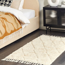 Beliani Beige Cotton Rug 80 X 150 Cm - Tufted Geometric Minimalist Rug - thumbnail 2