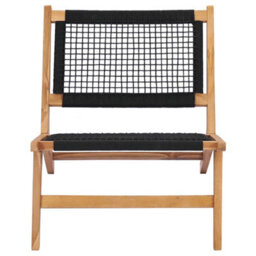 Berkfield Sun Lounger With Footrest Solid Teak Wood And Rope - thumbnail 6