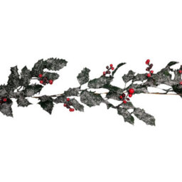 Samuel Alexander 1.8M Frosted Green Holly Leaf & Berry Glitter Garland Christmas Decoration - thumbnail 8