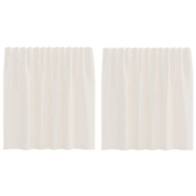 Berkfield Durable Voile Curtains With Tab Top 2 Pcs Cream - image 1