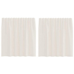 Berkfield Durable Voile Curtains With Tab Top 2 Pcs Cream