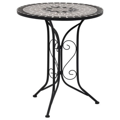 Berkfield Mosaic Bistro Table Grey 61Cm Ceramic - image 1