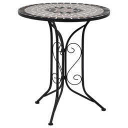 Berkfield Mosaic Bistro Table Grey 61Cm Ceramic