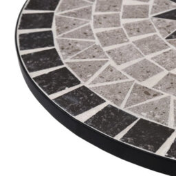 Berkfield Mosaic Bistro Table Grey 61Cm Ceramic - thumbnail 5