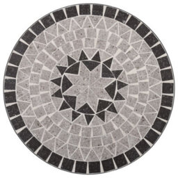Berkfield Mosaic Bistro Table Grey 61Cm Ceramic - thumbnail 4