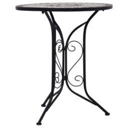 Berkfield Mosaic Bistro Table Grey 61Cm Ceramic - thumbnail 3