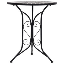 Berkfield Mosaic Bistro Table Grey 61Cm Ceramic - thumbnail 2
