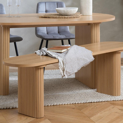 Birlea Axel Fluted Dining Bench Oak - image 1