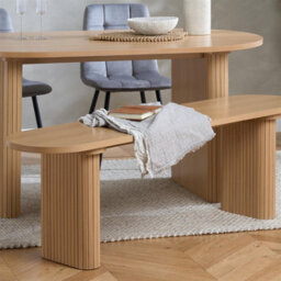 Birlea Axel Fluted Dining Bench Oak - thumbnail 1