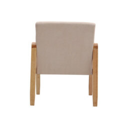 Living And Home Modern Wooden Frame Beige Upholstered Armchair Recliner Chair Sofa Chair - thumbnail 3