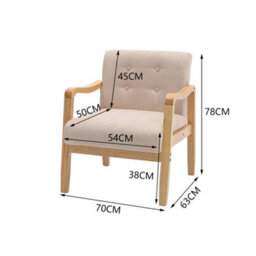 Living And Home Modern Wooden Frame Beige Upholstered Armchair Recliner Chair Sofa Chair - thumbnail 7