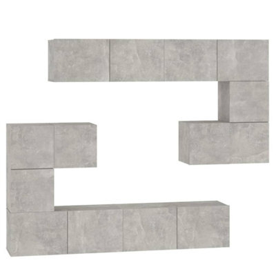 Berkfield Classic Wall-Mounted Tv Cabinet Concrete Grey Engineered Wood - image 1