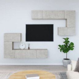 Berkfield Classic Wall-Mounted Tv Cabinet Concrete Grey Engineered Wood - thumbnail 2