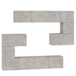 Berkfield Classic Wall-Mounted Tv Cabinet Concrete Grey Engineered Wood - thumbnail 1