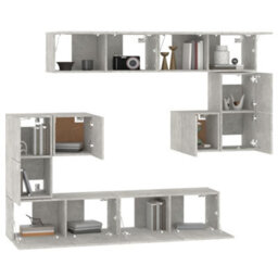Berkfield Classic Wall-Mounted Tv Cabinet Concrete Grey Engineered Wood - thumbnail 4