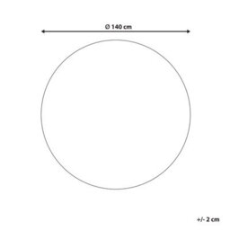 Beliani Round Jute Area Rug 140 Cm Beige And White Halfeli - thumbnail 3