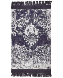 Beliani Handwoven Area Rug 80 X 150 Cm - Violet And White Distressed Vintage Design - thumbnail 1