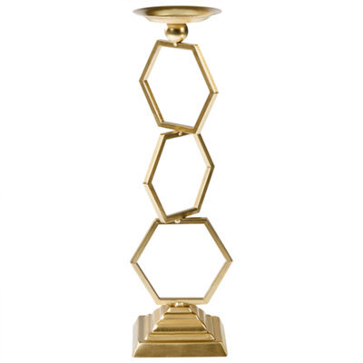 Beliani Candle Holder Ardee Metal 44 Cm Gold - image 1